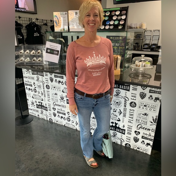 Crown logo scoop neck, Iron Sharpens Iron long sleeve tunic, scooped long hem - Picture 6 of 7